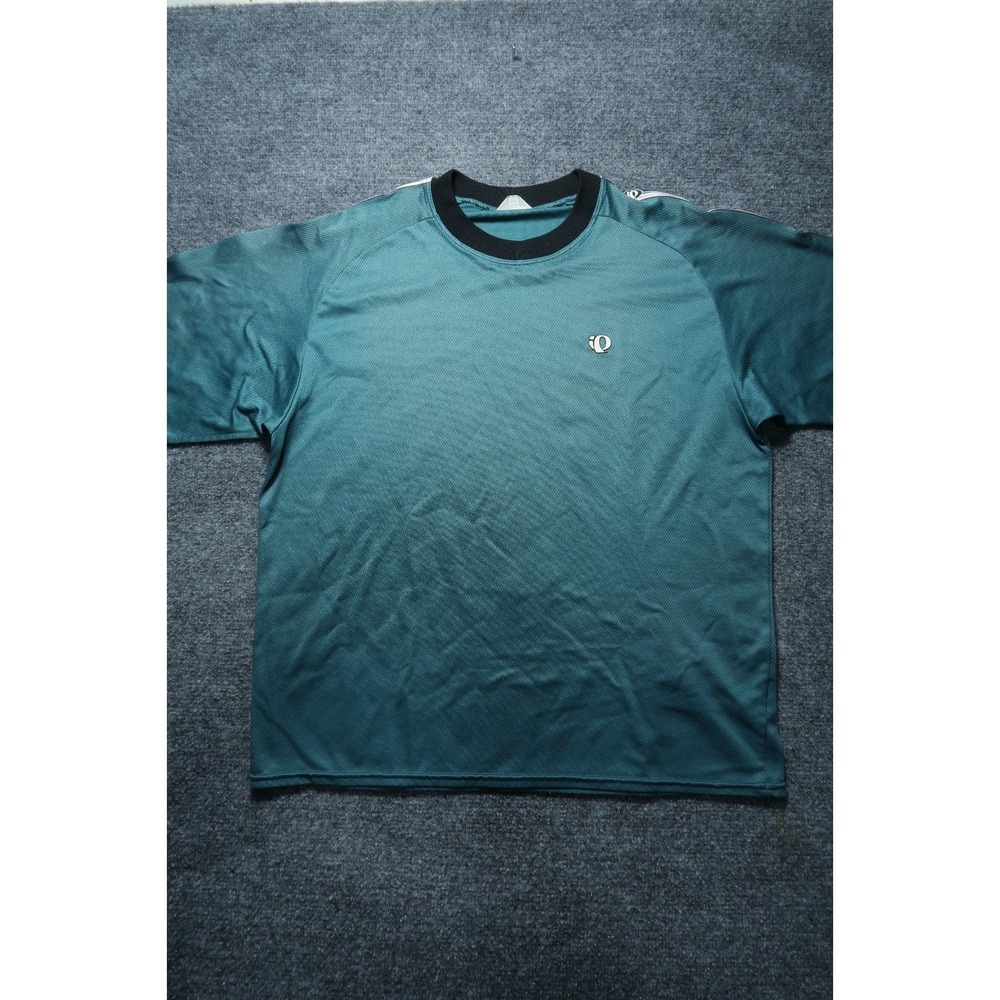 Vintage Pearl Izumi Mens Large Cycling MTB Shirt Made USA Teal Short Sleeve Y2K